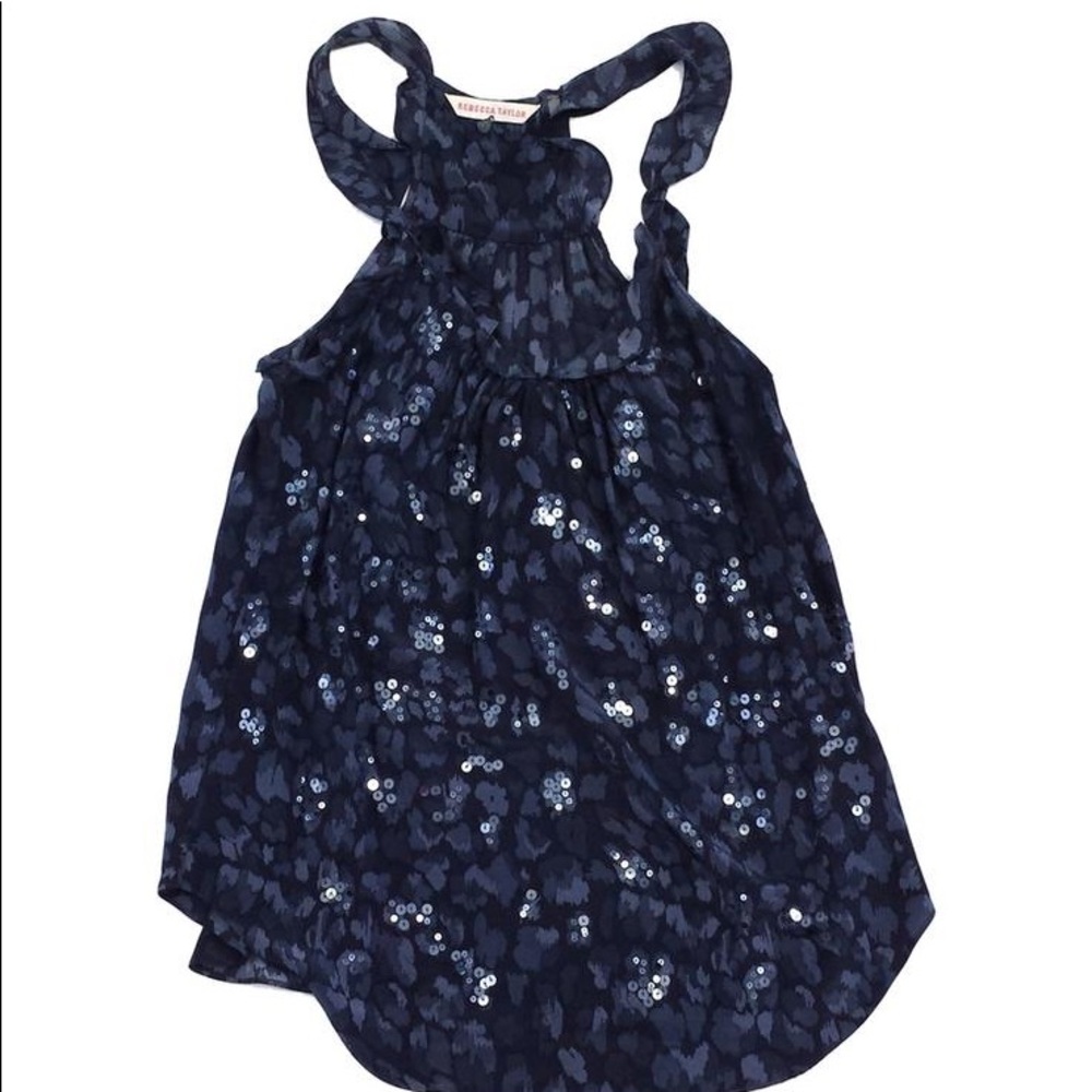 Rebecca Taylor Blue-Grey Sequin Tank Top